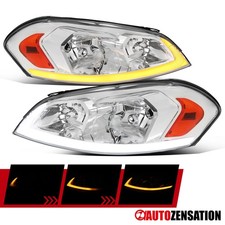 Fit 2006-2013 Chevy Impala LED Tube Headlights Lamp Sequential Signal Left+Right picture