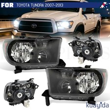 LH+RH Headlight Set with Level Adjuster Pair Fits 2007-2013 Toyota Tundra picture