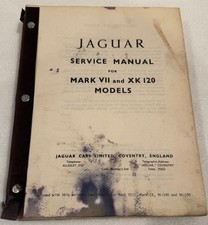 Vintage Jaguar Service Manual Mark VII XK120 Factory Workshop Book + Supplement picture
