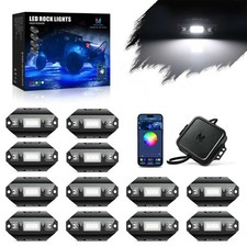 12 Pods RGBW LED Rock Lights- Color Changing Underglow Underbody System Neon Kit picture