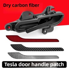 4x Real Carbon Fiber Door Handle Cover Sticker Decal For Tesla Model 3 Y picture