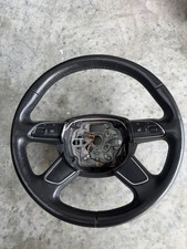 2014 Audi A6 C7 OEM Leather Heated Multifunction Steering Wheel Black picture