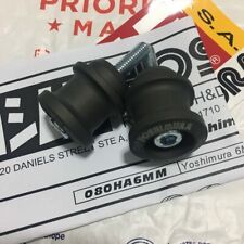 Yoshimura 6mm Road Edition Race Stand Stoppers / M6 Swingarm Spools Matte Black picture