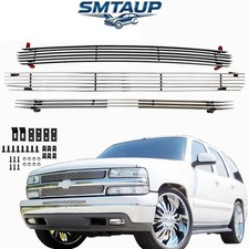 Fits 1999-2002 Silverado 1500/00-06 Tahoe/Suburban Chrome Billet Grille Insert picture