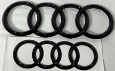 2pc AUDI Q8 Gloss Blk 4 Ring Front 282mm Diagonal Rear Ring 202mm  2018-present picture