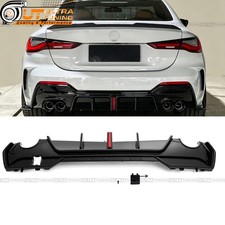 For 2021‑2026 BMW G22 G23 430i Gloss Black Rear Diffuser With LED Light Spoiler picture