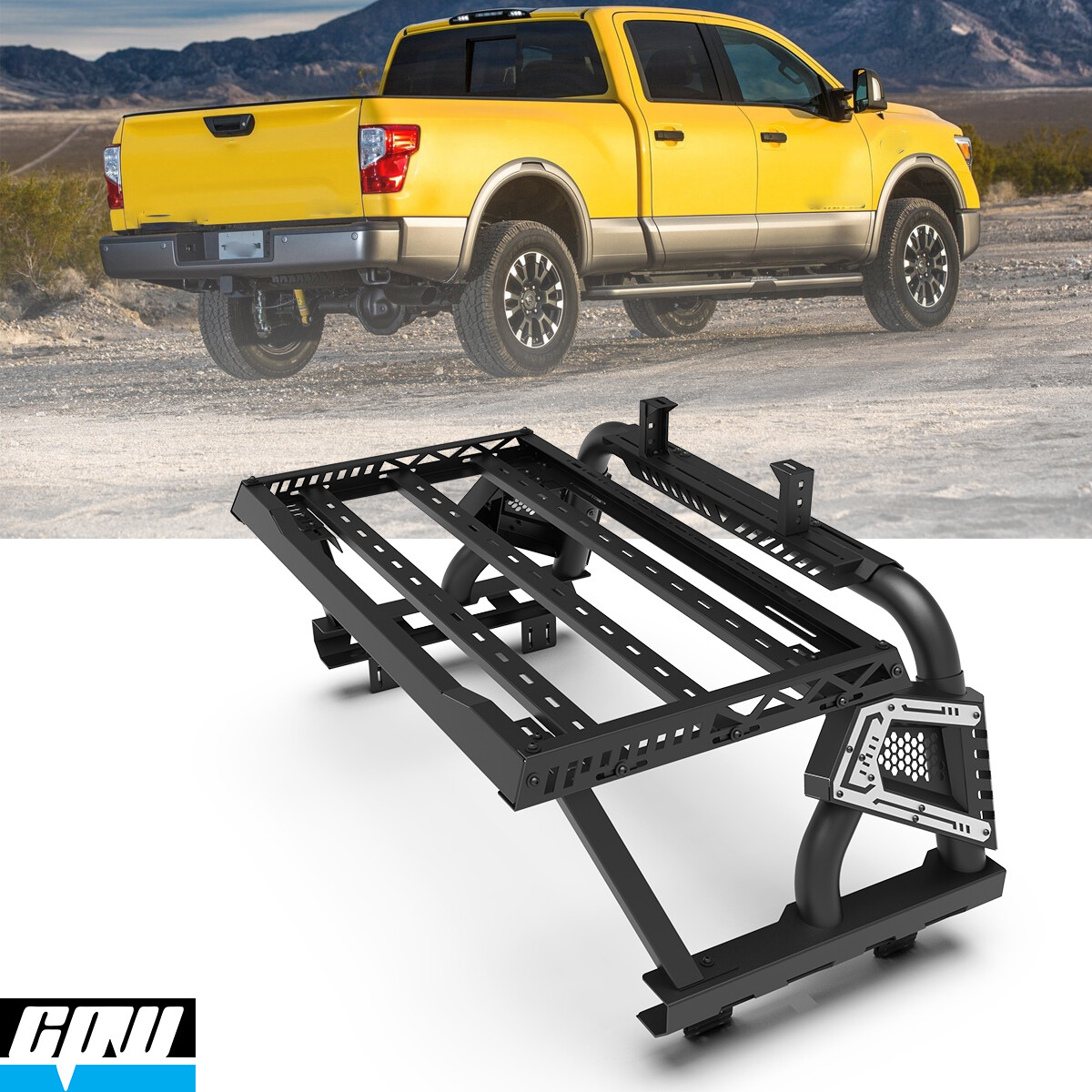 Adjustable Roll Bar For Universal Full-Size Mid-Size Pickup Truck w/Roof Rack