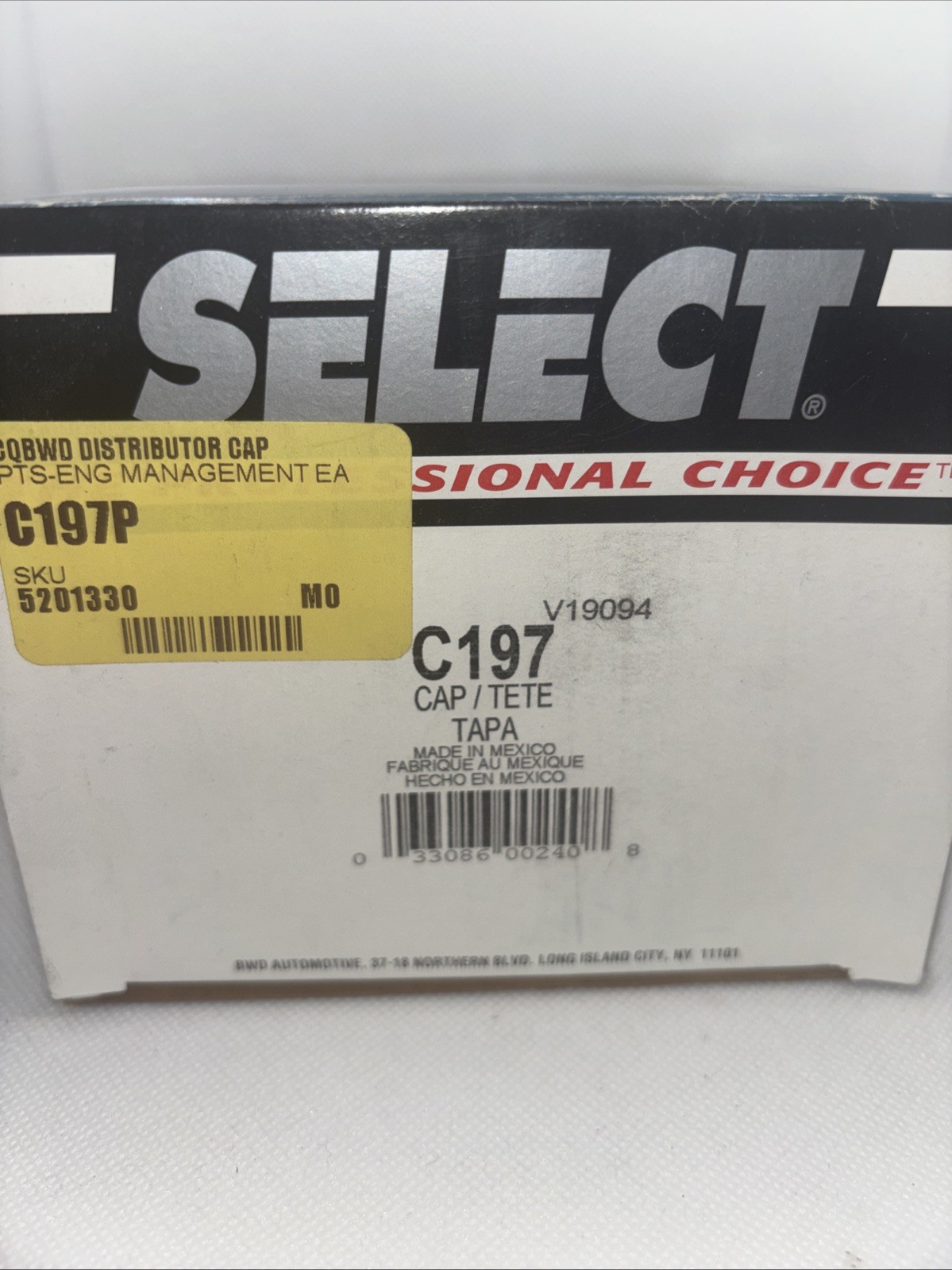 Bwd Select C-197 Distributor Cap (C197) Bwd Select C-197 Distributor Cap (C197)