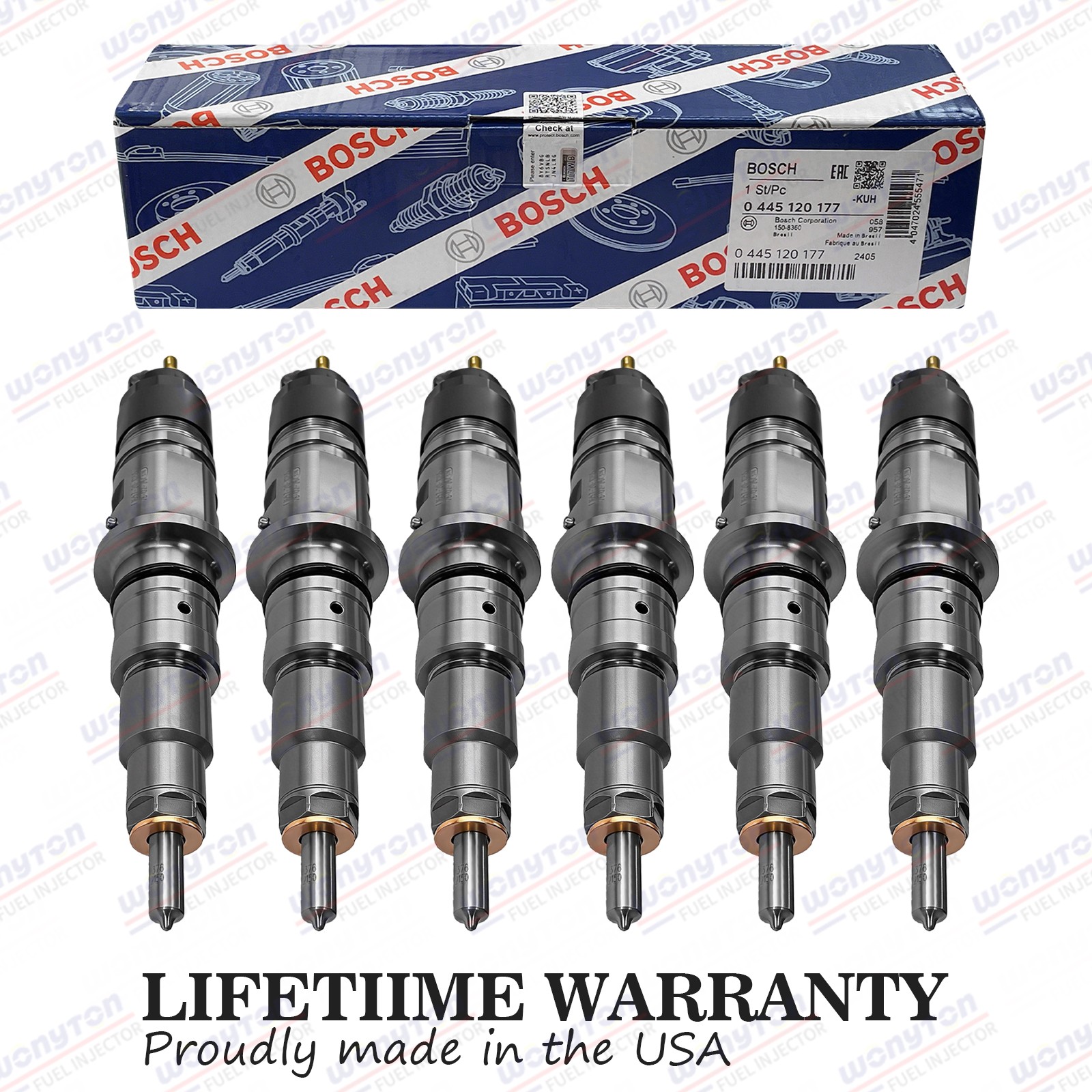 6X Fuel Injector 0445120177 5254261 Fit For QSB4.5L QSB6.7L ISB6.7L Engine