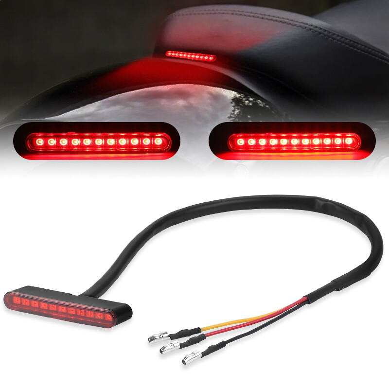 12V LED Motorcycle Tail Light Mini Rear Running Stop Brake Bright Lamp Dirt Bike