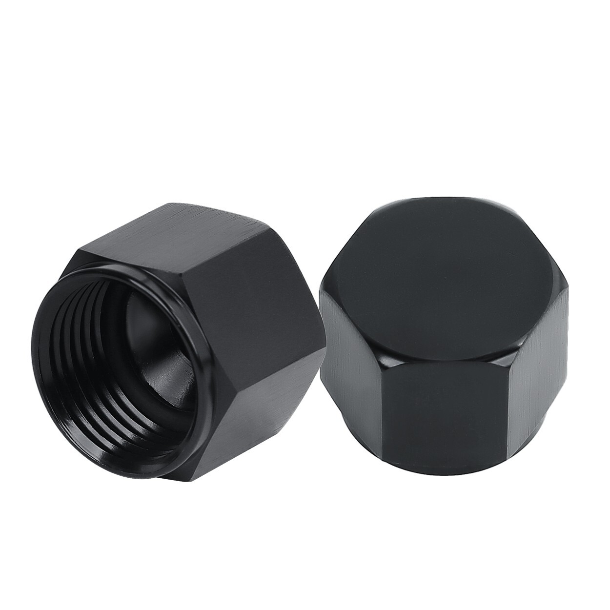 LokoCar 6AN Flare Cap Block off Fitting Plug Aluminum Alloy Black 2Pcs