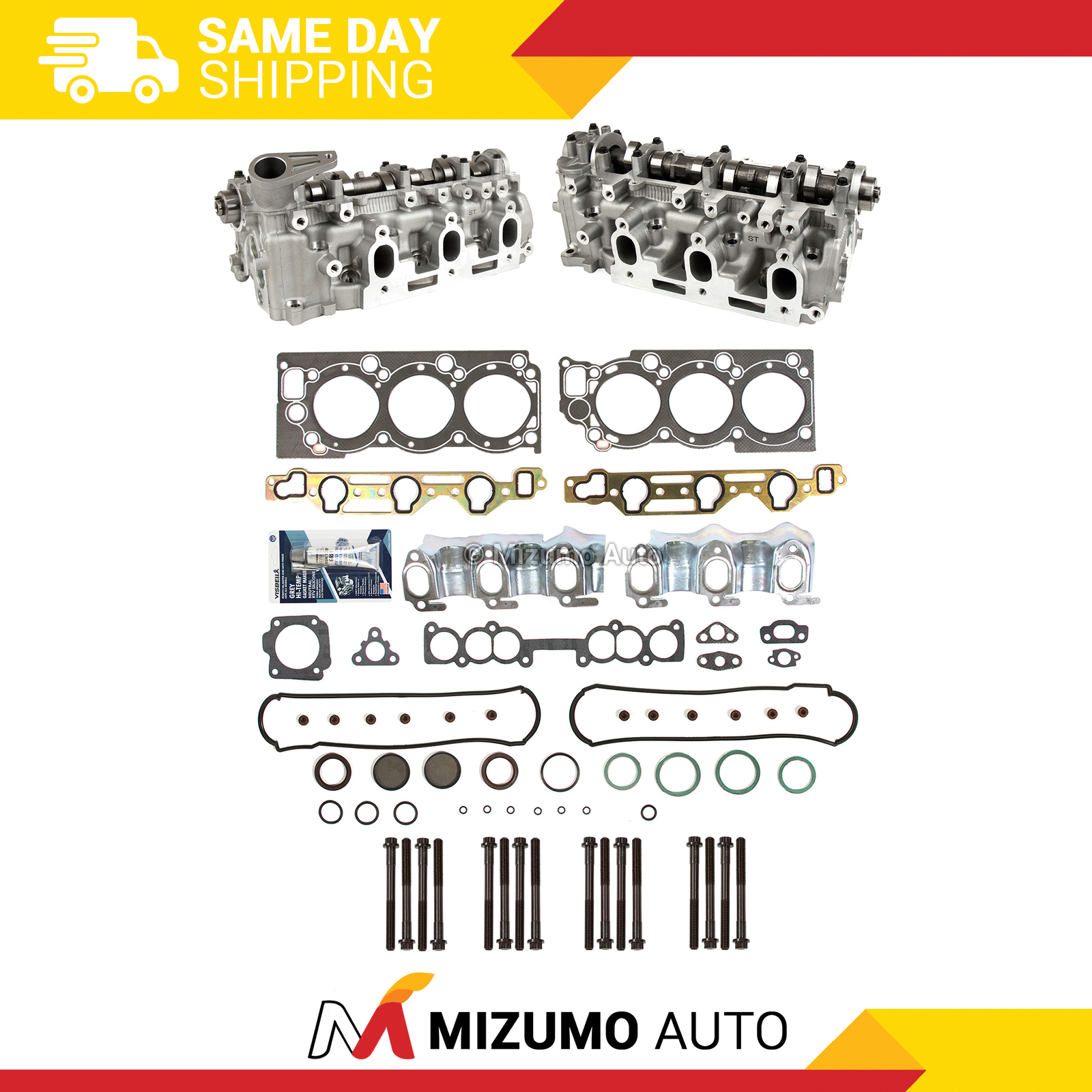 Left & Right Cylinder Head Head Gasket Set w/ Bolts Fit 88-95 Toyota 3.0 3VZE