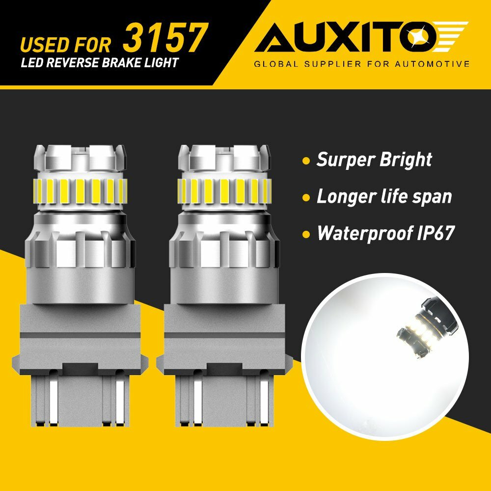 AUXITO 3157 3156 3057 4157 LED Reverse Brake Turn Signal Light Bulb 6500K White AUXITO 3157 3156 3057 4157 LED Reverse Brake Turn Signal Light Bulb 6500K White