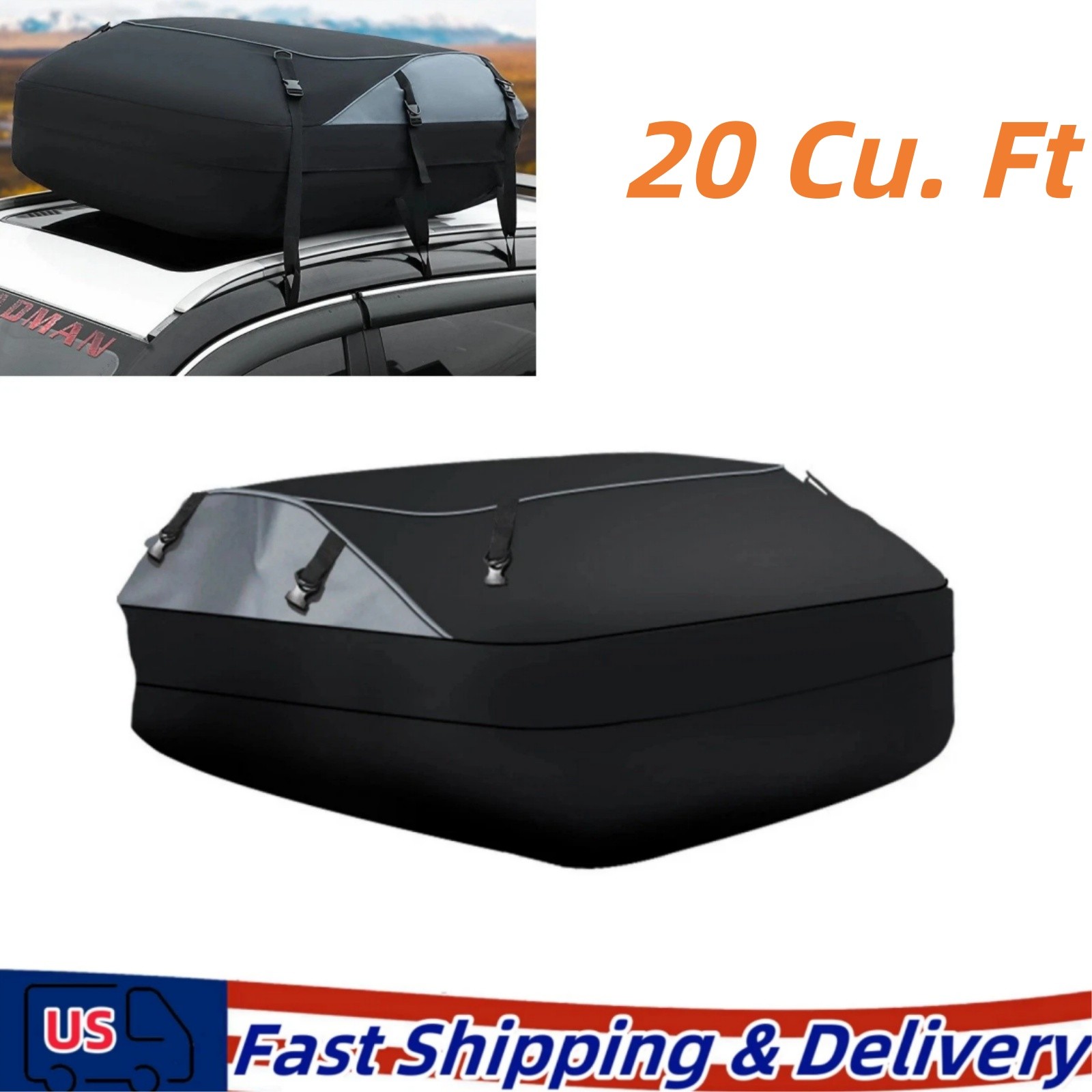 20 Cu. Ft Car Roof Top Rack Cargo Carrier Bag Luggage Storage Waterproof For SUV