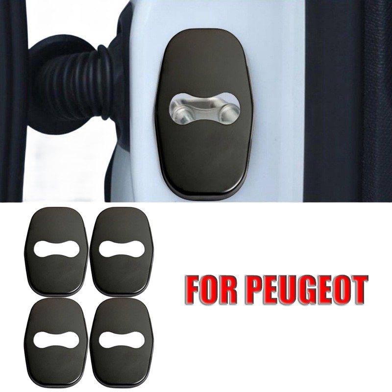 Stainless Steel Car Door Striker Cover Lock Buckle Cap For Peugeot 207 508 301