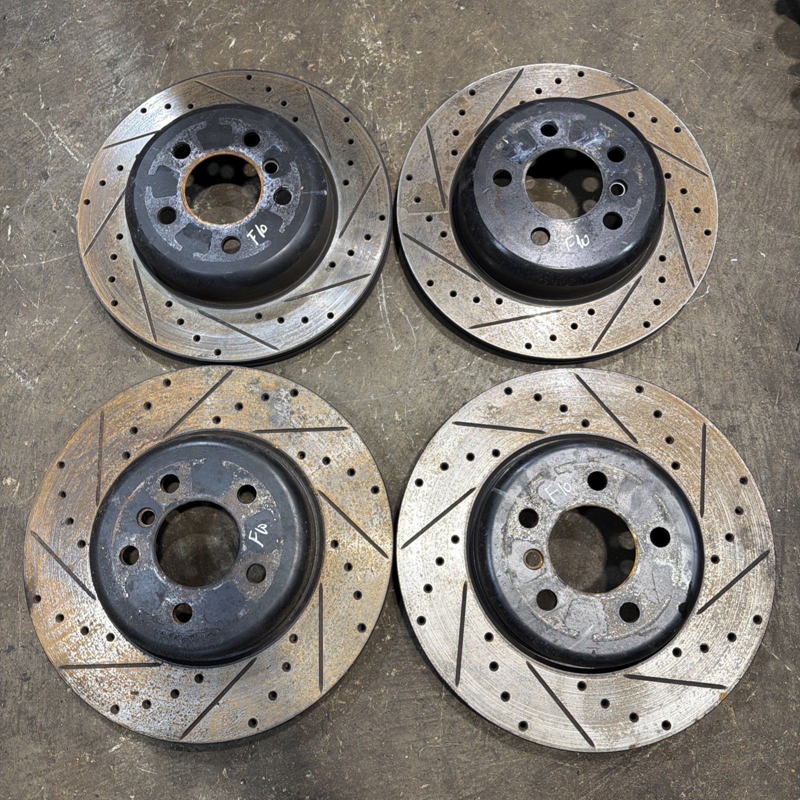 11-16 Bmw 528 535 550 F10 Rwd Rotor Brake Disc Drilled Front Rear Left Right OEM
