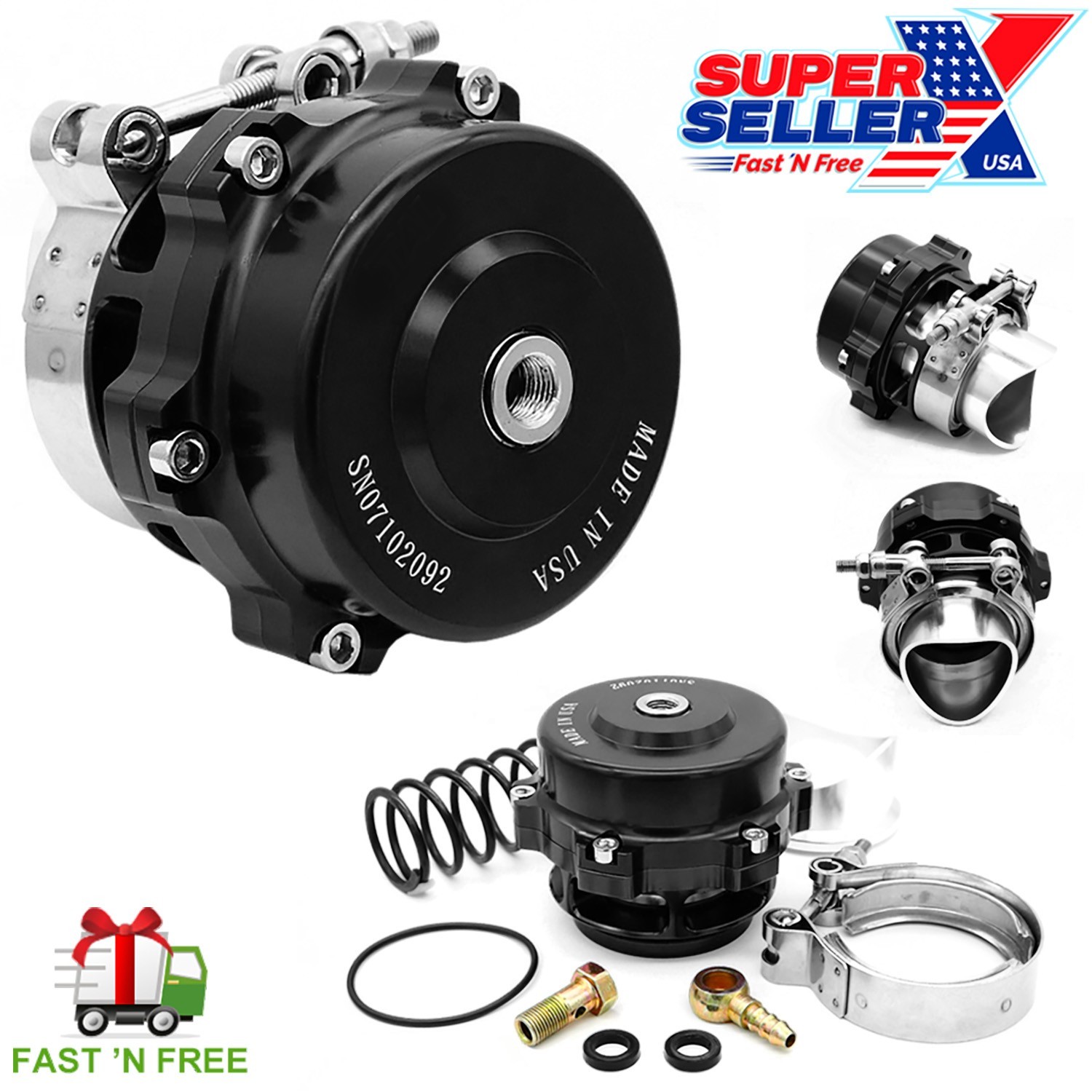 BV50 Series Q Style Blow off Valve BOV 50mm BLACK - Fits TIAL Springs -USA-