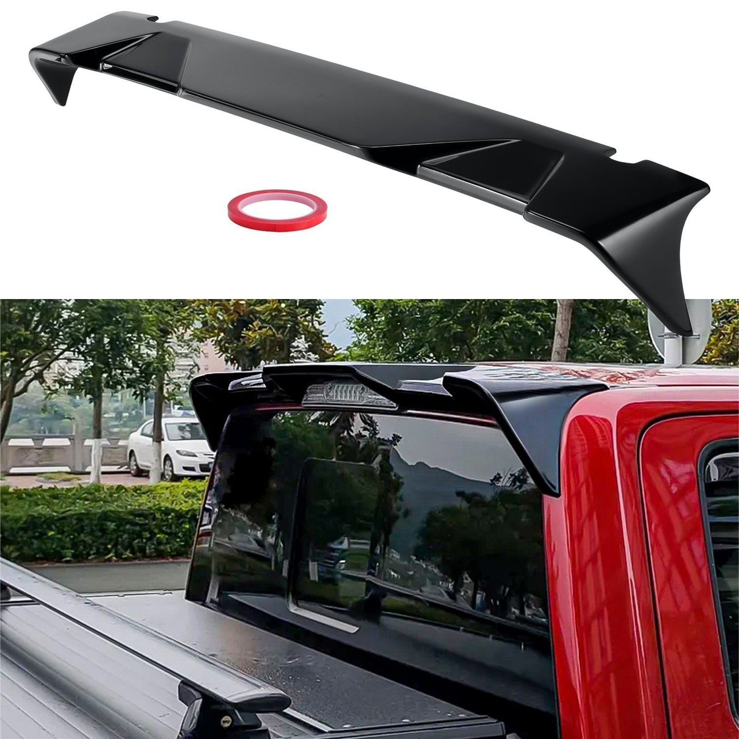 Glossy Black Rear Roof Trunk Spoiler Lip Wing For 2015-2020 Ford F-150 All Cabs