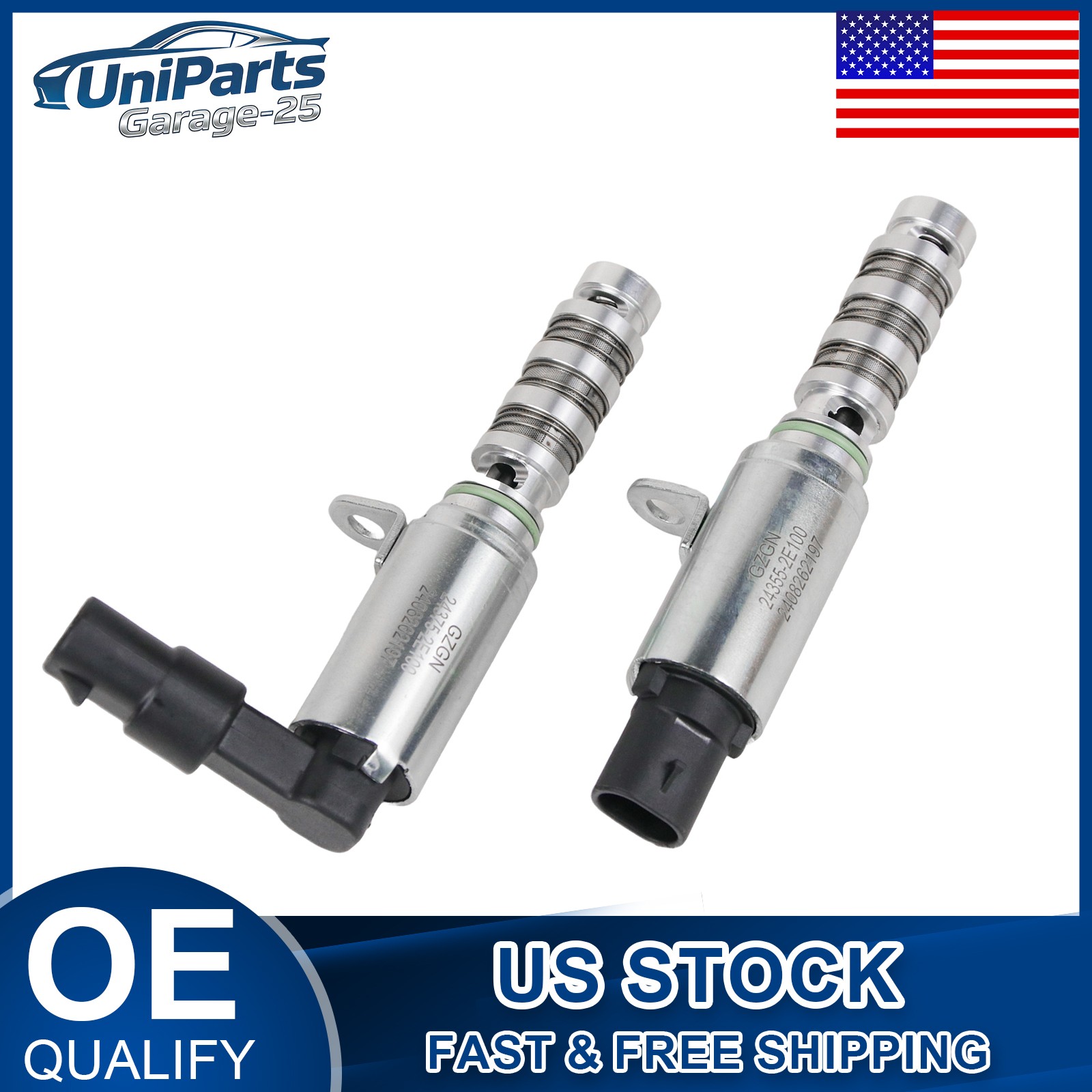 2Pcs VVT Timing Solenoid 243752E100 for 2012-2020 Hyundai Kia Elantra 1.8L 2.0L