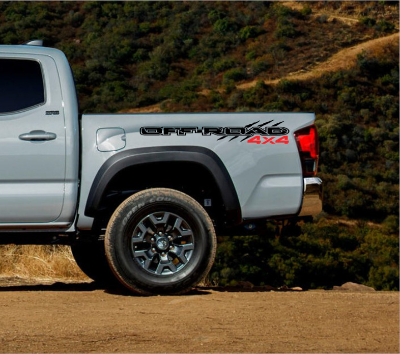 X2 TRD 4x4 off-road vinyl decal for 2013-2019 Toyota Tacoma bed side