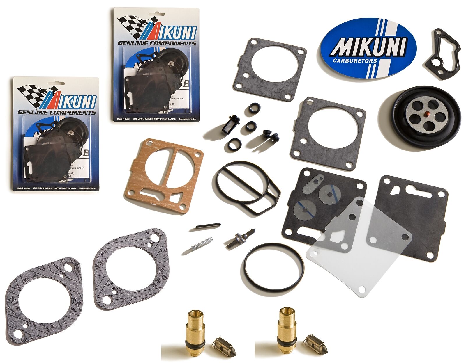 Genuine Mikuni Carburetor Rebuild Kit W/ Needle & Base Gaskets SeaDoo 951 2 Pack