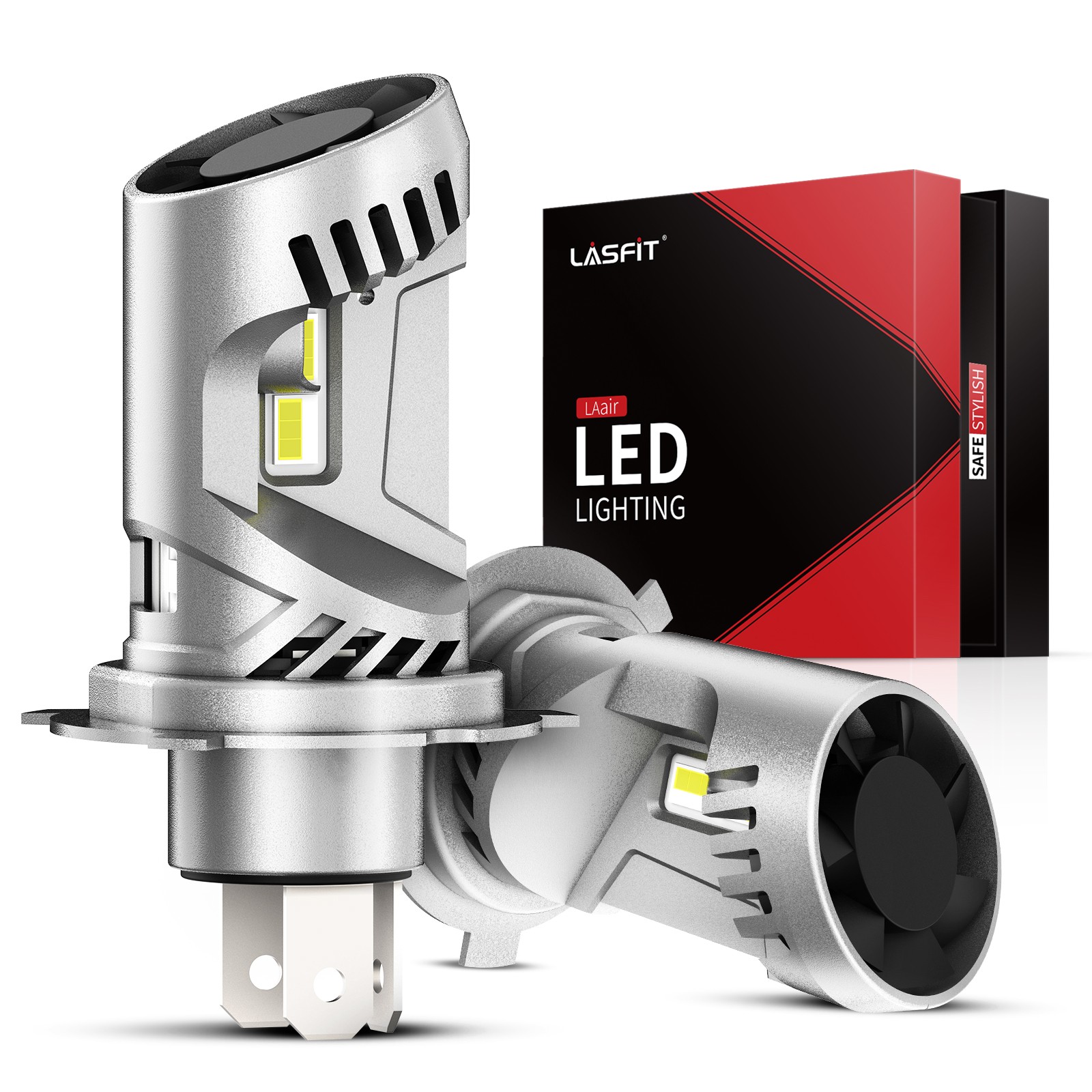 LASFIT H4 LED Headlight Bulbs High Low Beam 100W 10000LM CANbus 6000K White 2X