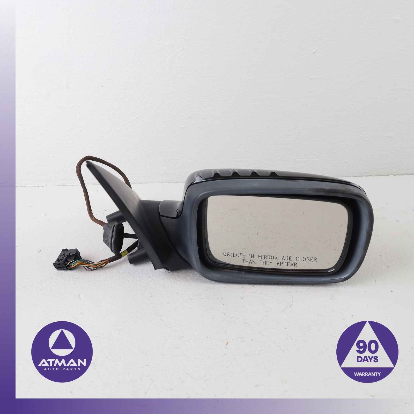 02-08 BMW E66 750i 745i 760i Right Side Exterior Door Mirror Black OEM