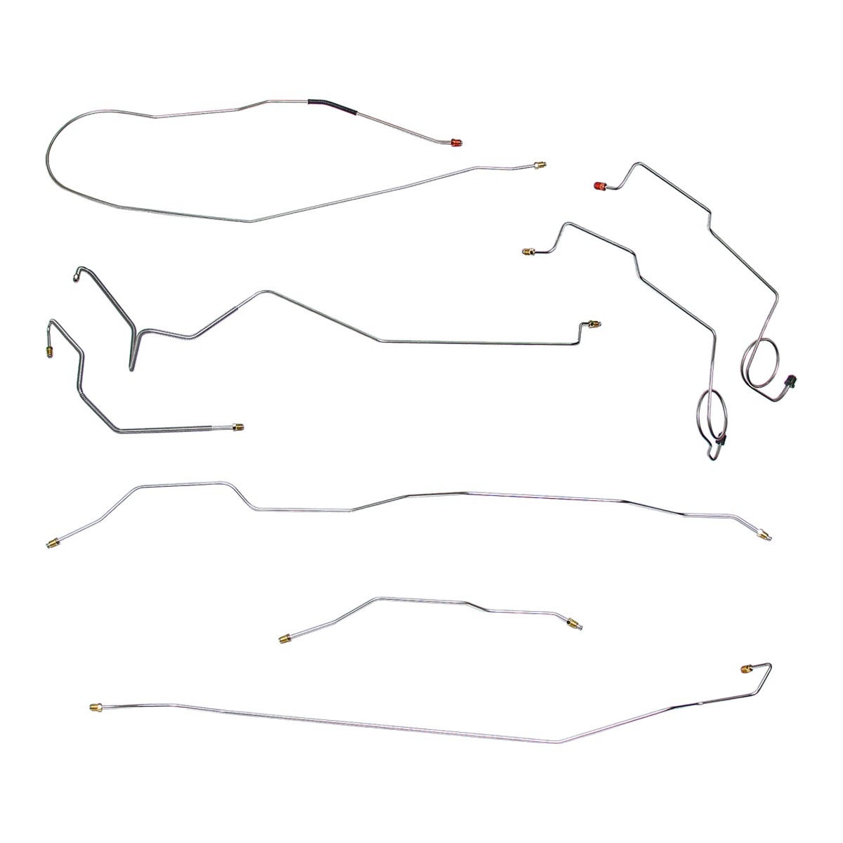 1972 Ford F-100 2wd Shortbed Power Drum Brake Line Set 8pc, Stainless