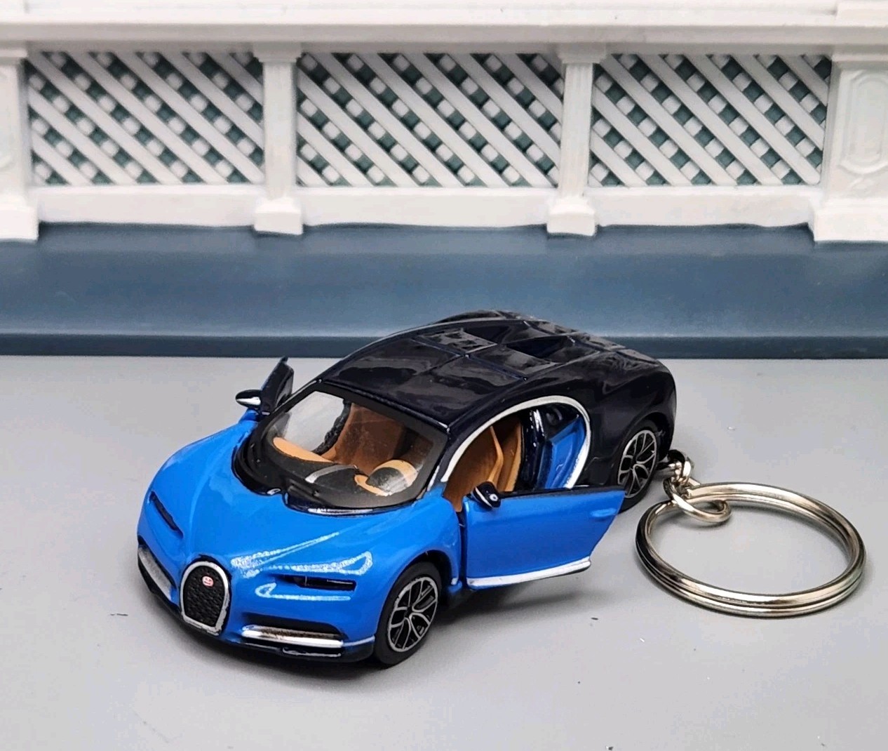 Bugatti Chiron Blue Custom Diecast Car  Opening Doors 🎁AWESOME GIFT🎁