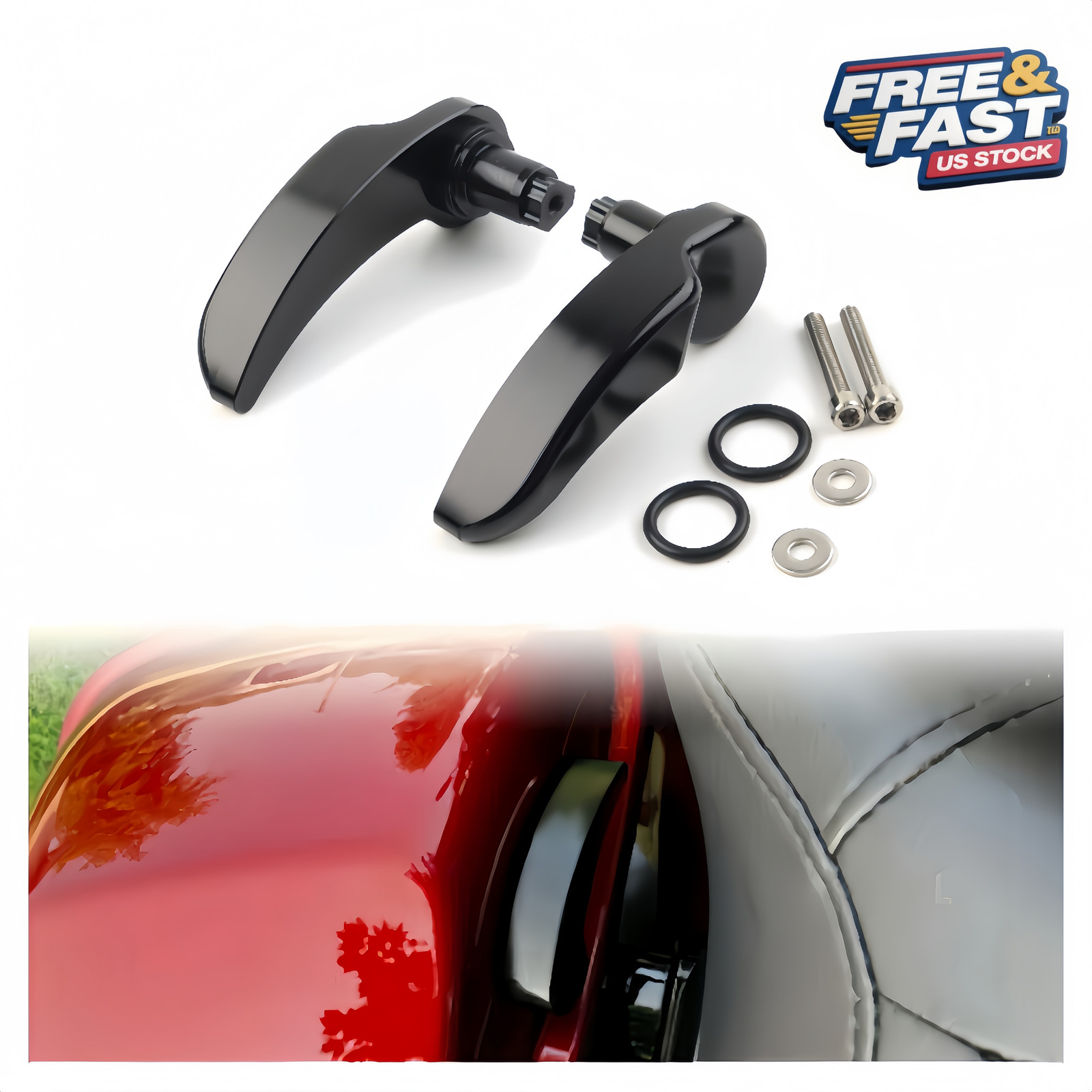 Black CNC Saddlebag Latch Levers for Harley Touring Street Glide 2014-2023​​
