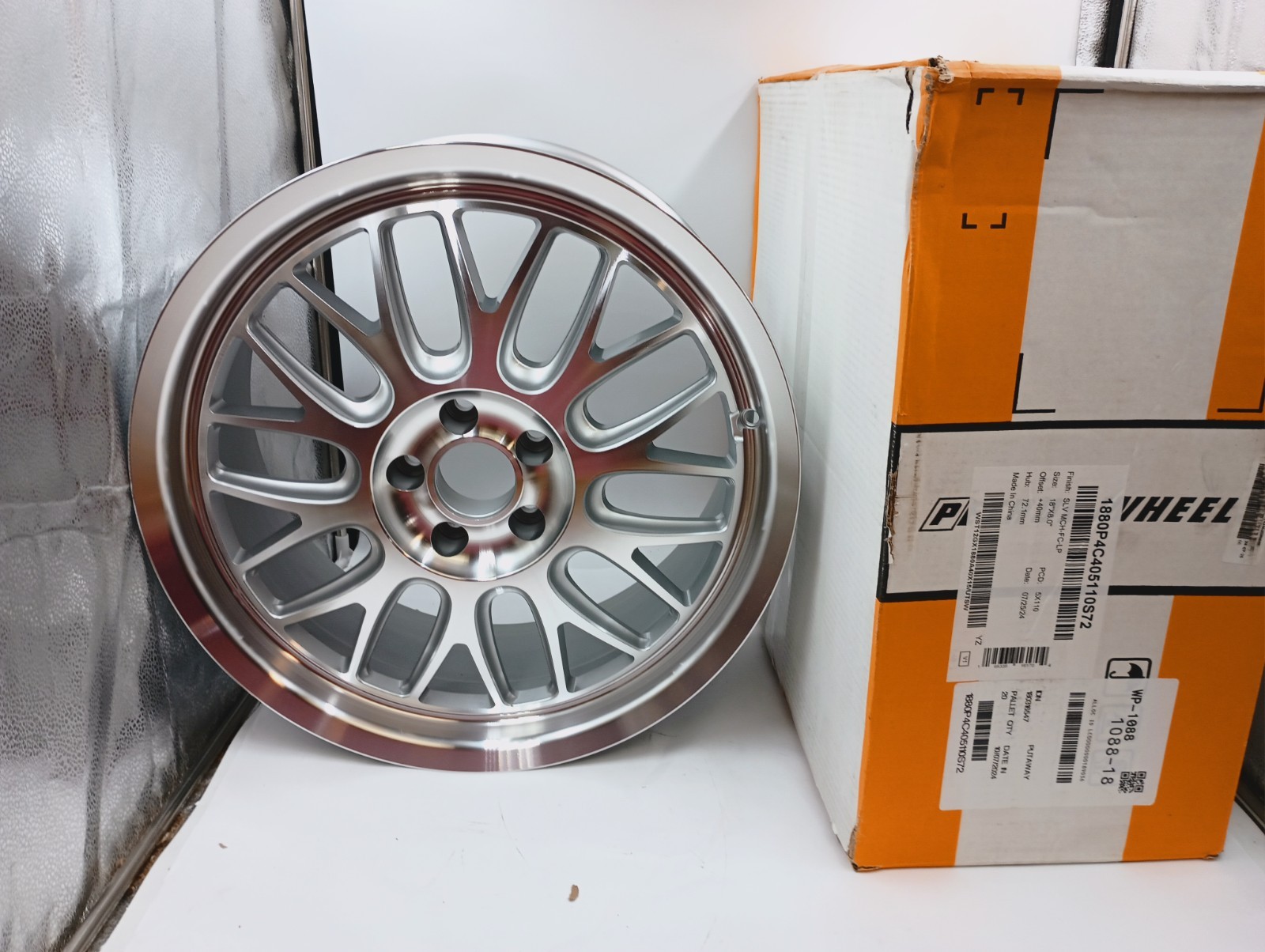 PETROL P4C 1088 18x8 SILVER MACHINED FACE LIP WHEEL RIM 5x110 +40mm HUB 72.1mm