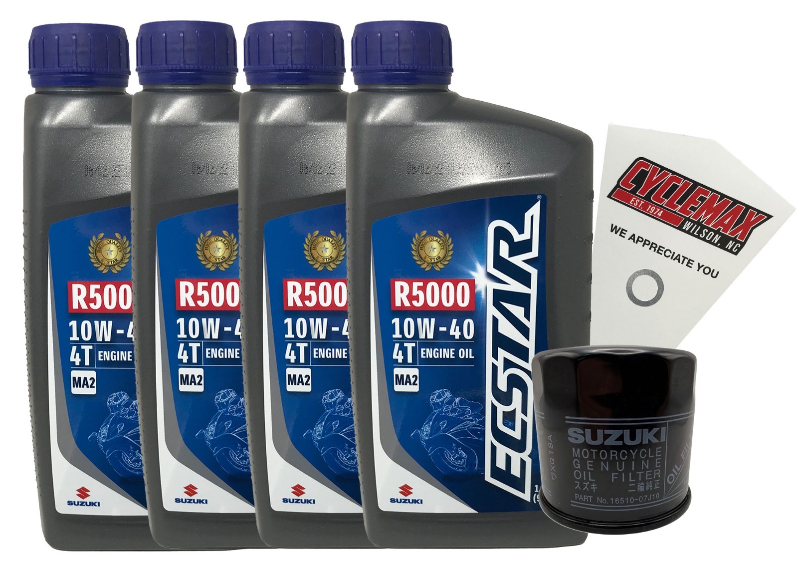 OEM 2001-2021 Suzuki GSX-R1000 10w40 Oil Change Kit OEM 2001-2021 Suzuki GSX-R1000 10w40 Oil Change Kit