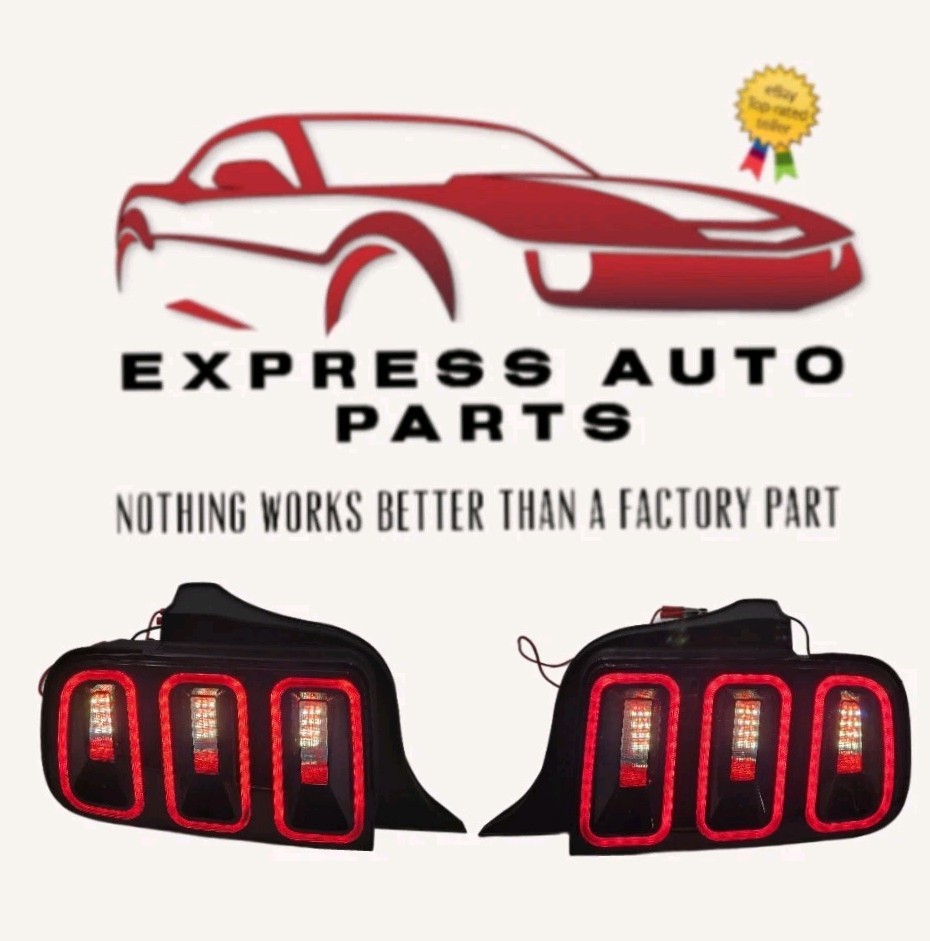05-09 Ford Mustang Eagle Eyes GT350 Style Smoked LED Tail Lights Taillights Pair