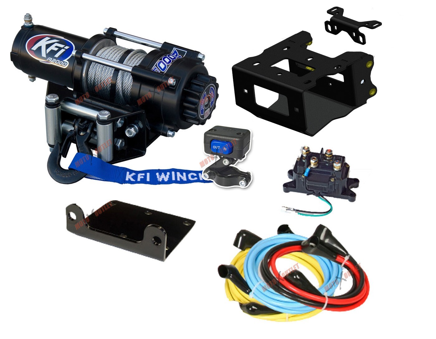 Polaris Sportsman 450 Winch and Mount Plate Kit 2016-2026 2000 lbs KFI ATV