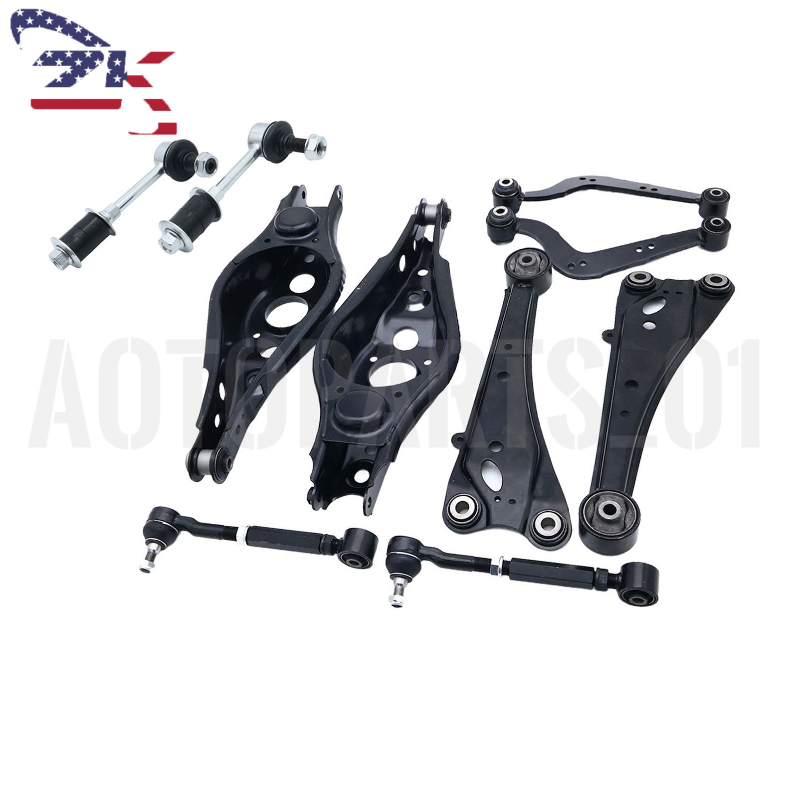 10Pcs Rear Suspension Control Arms Kit W/Sway Bar Link For Toyota 2006-2018 RAV4