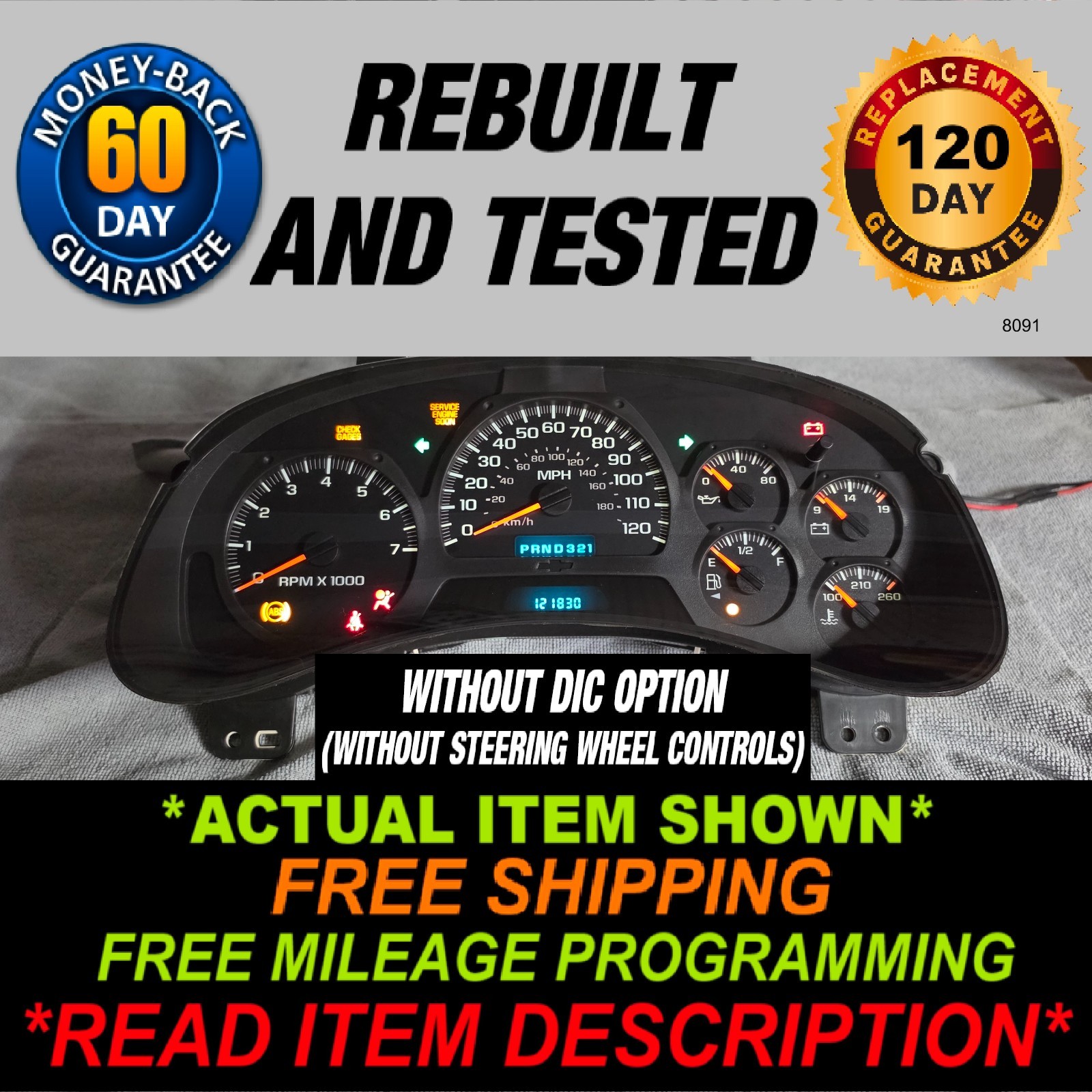 2002-2004 Chevy Trailblazer Gauge Cluster