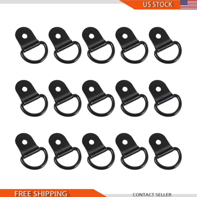 Black D Ring Tie Down Anchors, 15-Piece Set, RV Car Truck Boat Trailer Cargo Black D Ring Tie Down Anchors, 15-Piece Set, RV Car Truck Boat Trailer Cargo