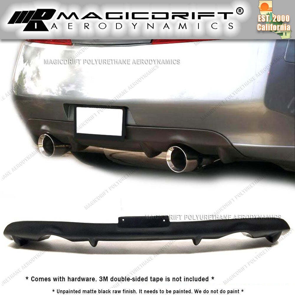 For 03-07 Infiniti G35 Coupe JDM NS Style Rear Bumper Lower Diffuser Lip 2-Fins