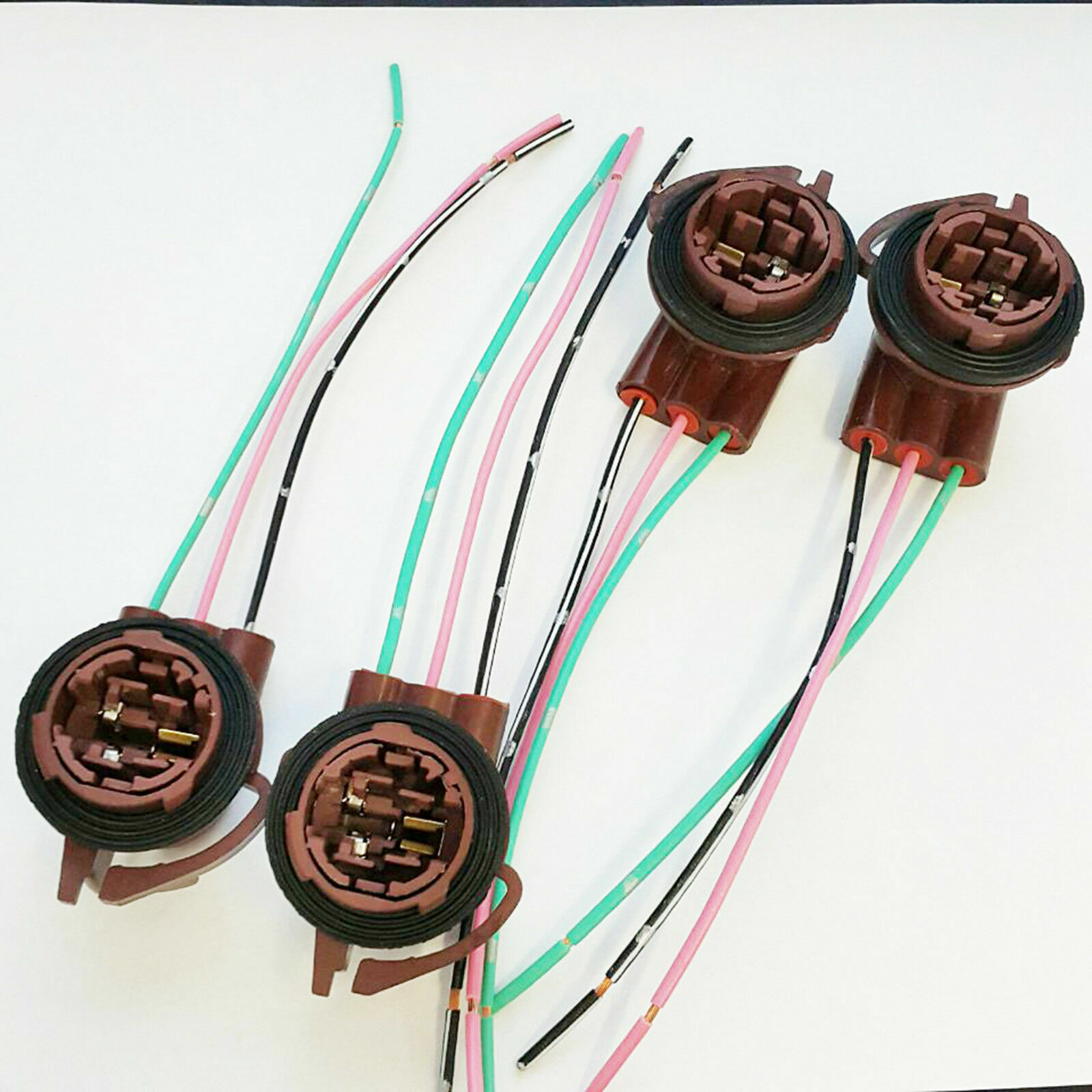 4x 3157 4157 Bulb Socket Brake Turn Signal Light Harness Wire Plug Connector