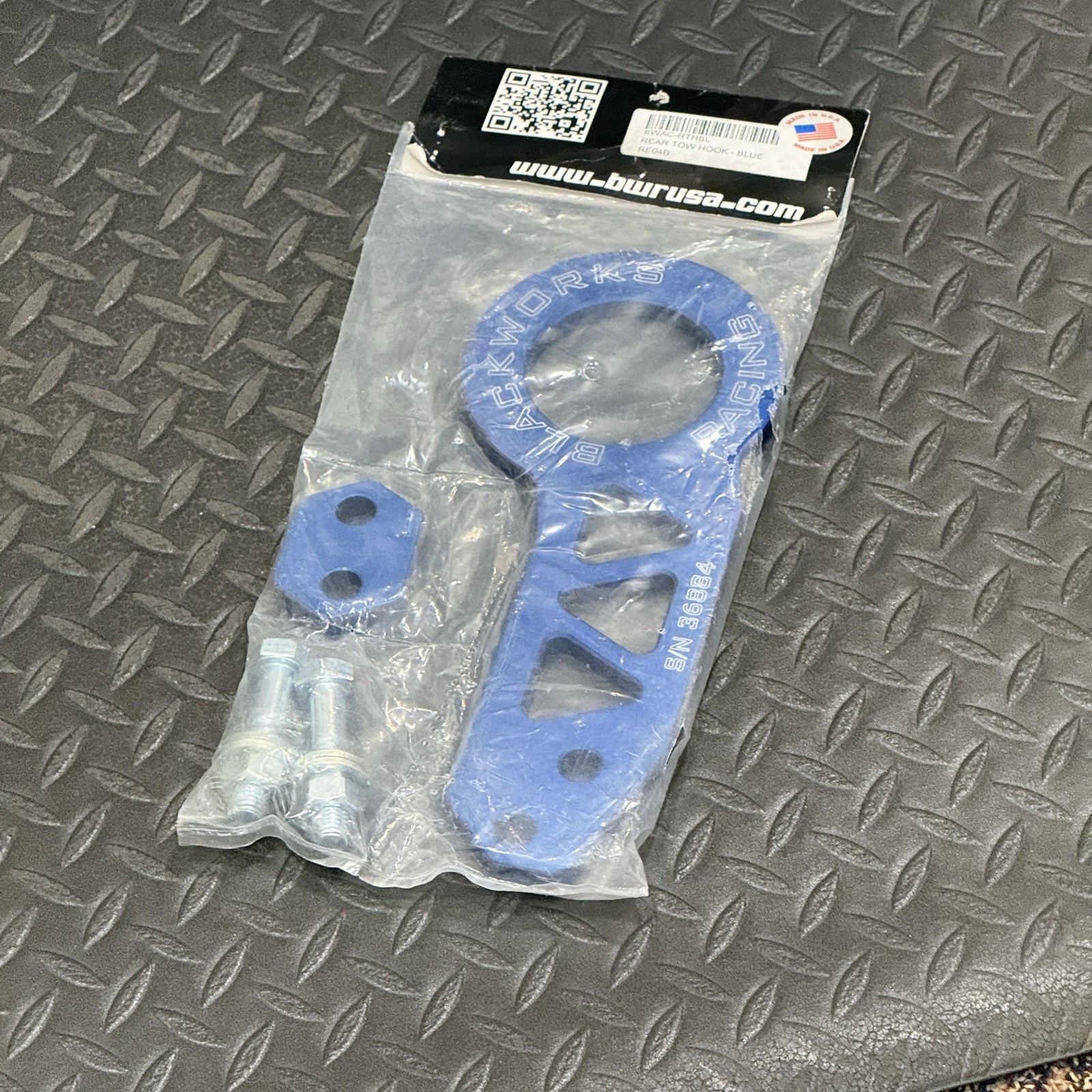 Blackworks Racing BWAC-RTHBL Rear Tow Hook Blue Billet USA Honda / Acura NEW