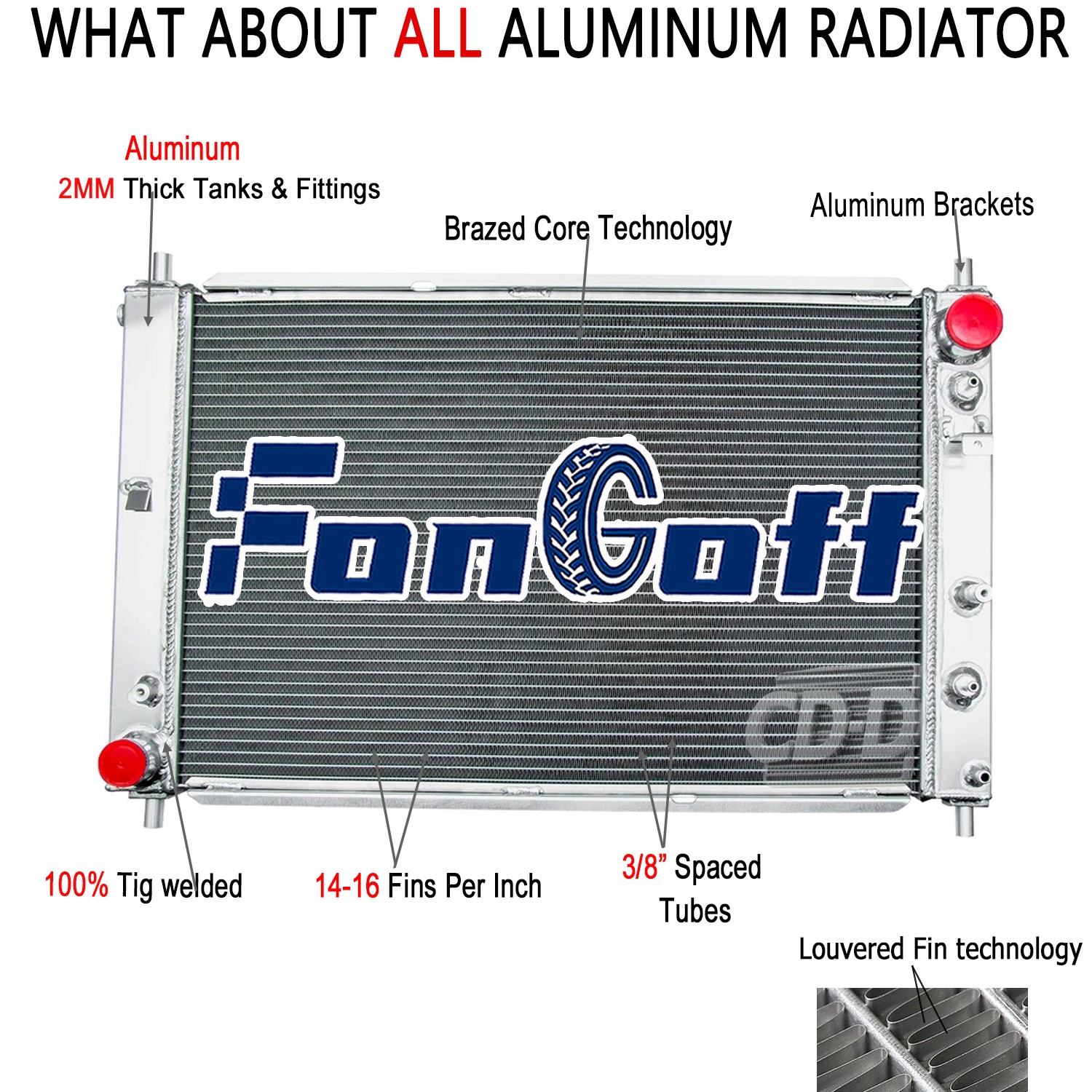 CU2139 4Core Radiator For 1997-2004 2000 Ford Mustang GT SVT Cobra 4.6 5.4L V8.