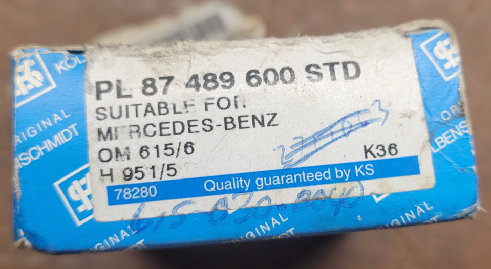 Kolbenschmidt Mercedes-Benz Diesel OM 615 OM 616 Piston PL 87 489 600 STD NOS