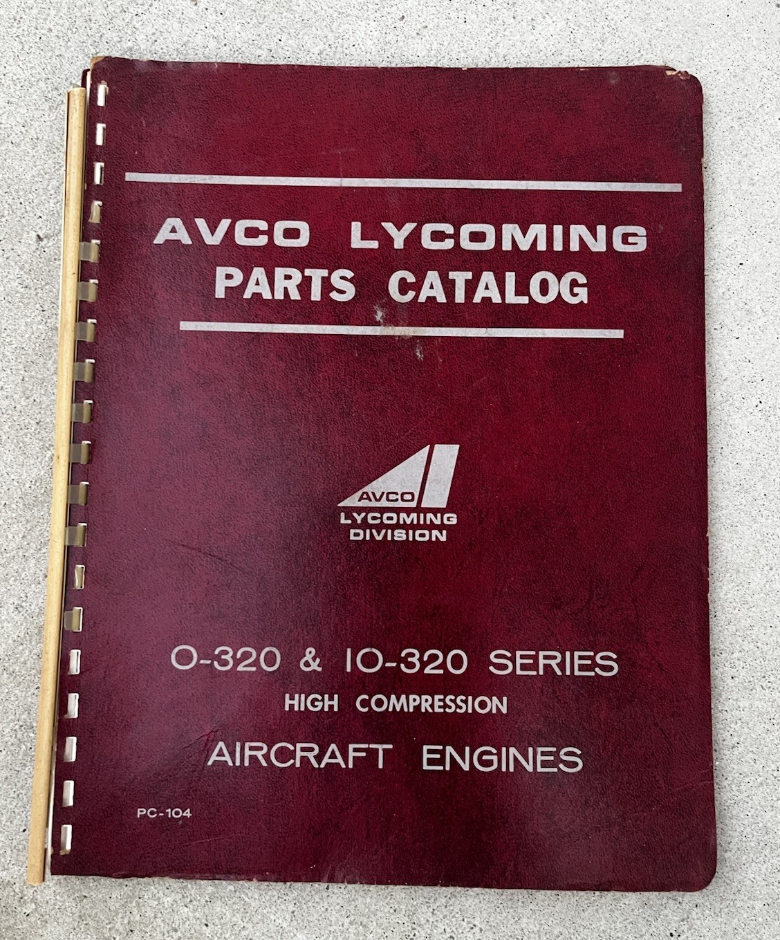 AVCO Lycoming 0-320, IO-320 & LIO-320 Series Engines Parts Catalog PC-104 Orig