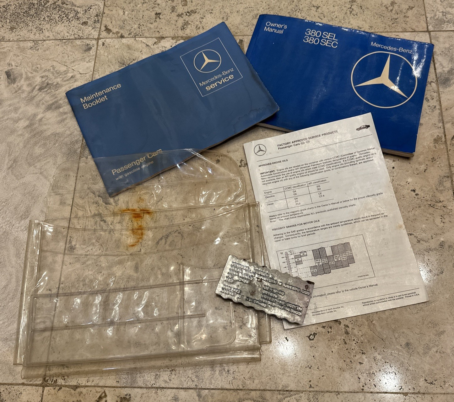MERCEDES-BENZ W126 C126 380SEL 380SEC 1982 OEM OWNER'S OPERATOR MANUAL BOOK