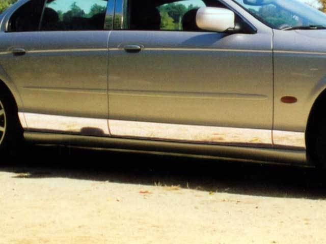 FITS JAGUAR S-TYPE 2000-2008 STAINLESS STEEL CHROME ROCKER PANEL MOLDING 8PCS