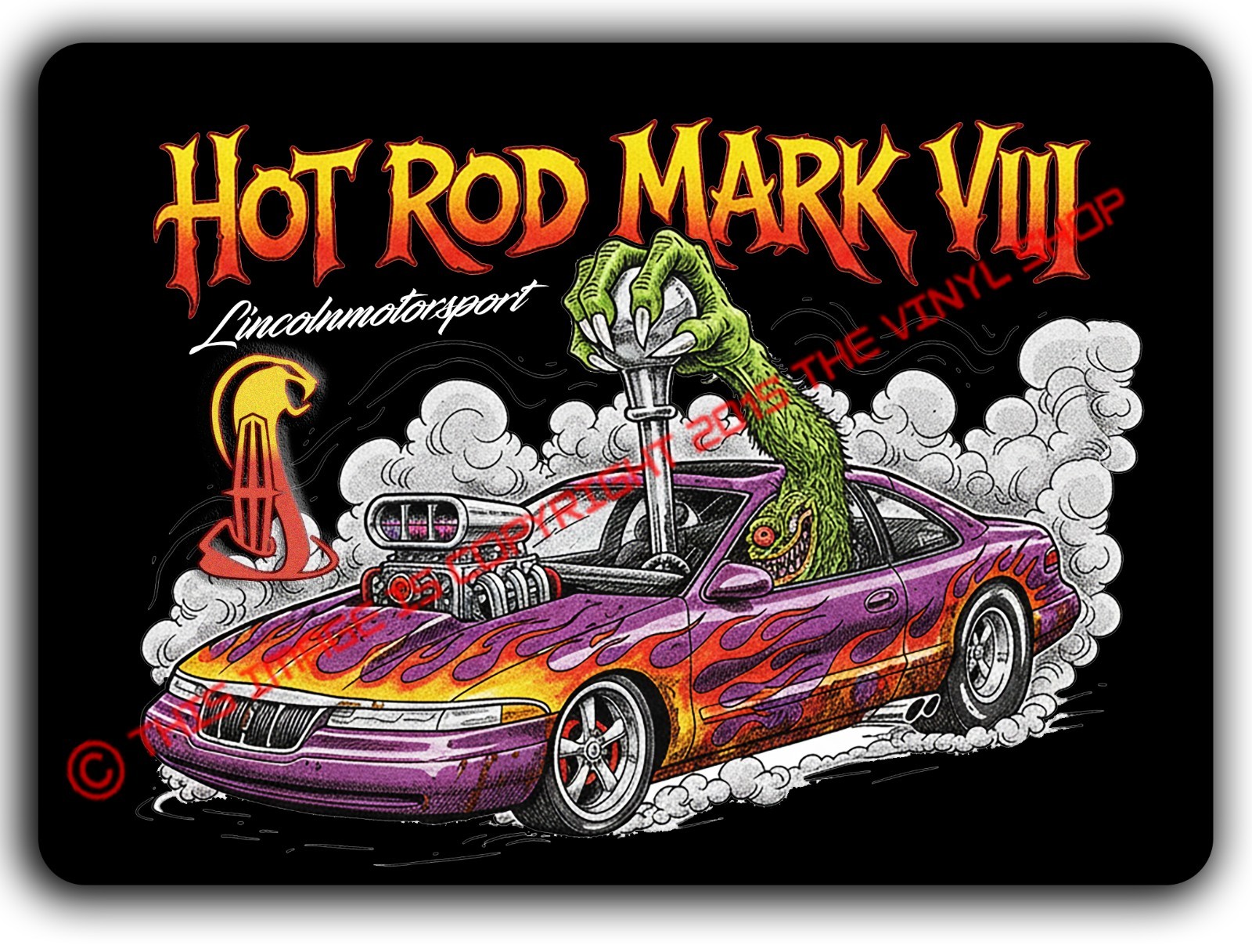 New Hot Rod Lincoln Mark VIII Decals 5.5 inches wide full color and gloss lam New Hot Rod Lincoln Mark VIII Decals 5.5 inches wide full color and gloss lam