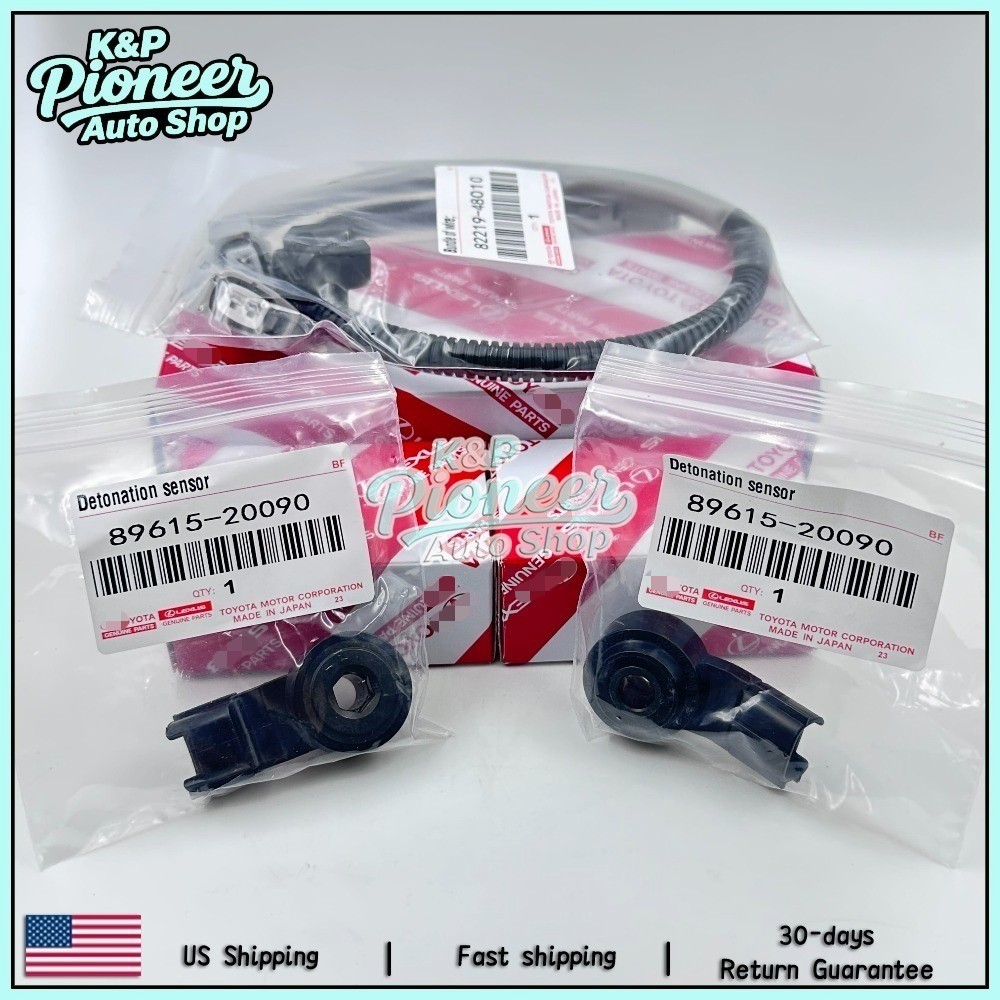 NEW OEM For Toyota Denso 2pcs Knock Sensor 89615-20090 & Harness 82219-48010 US