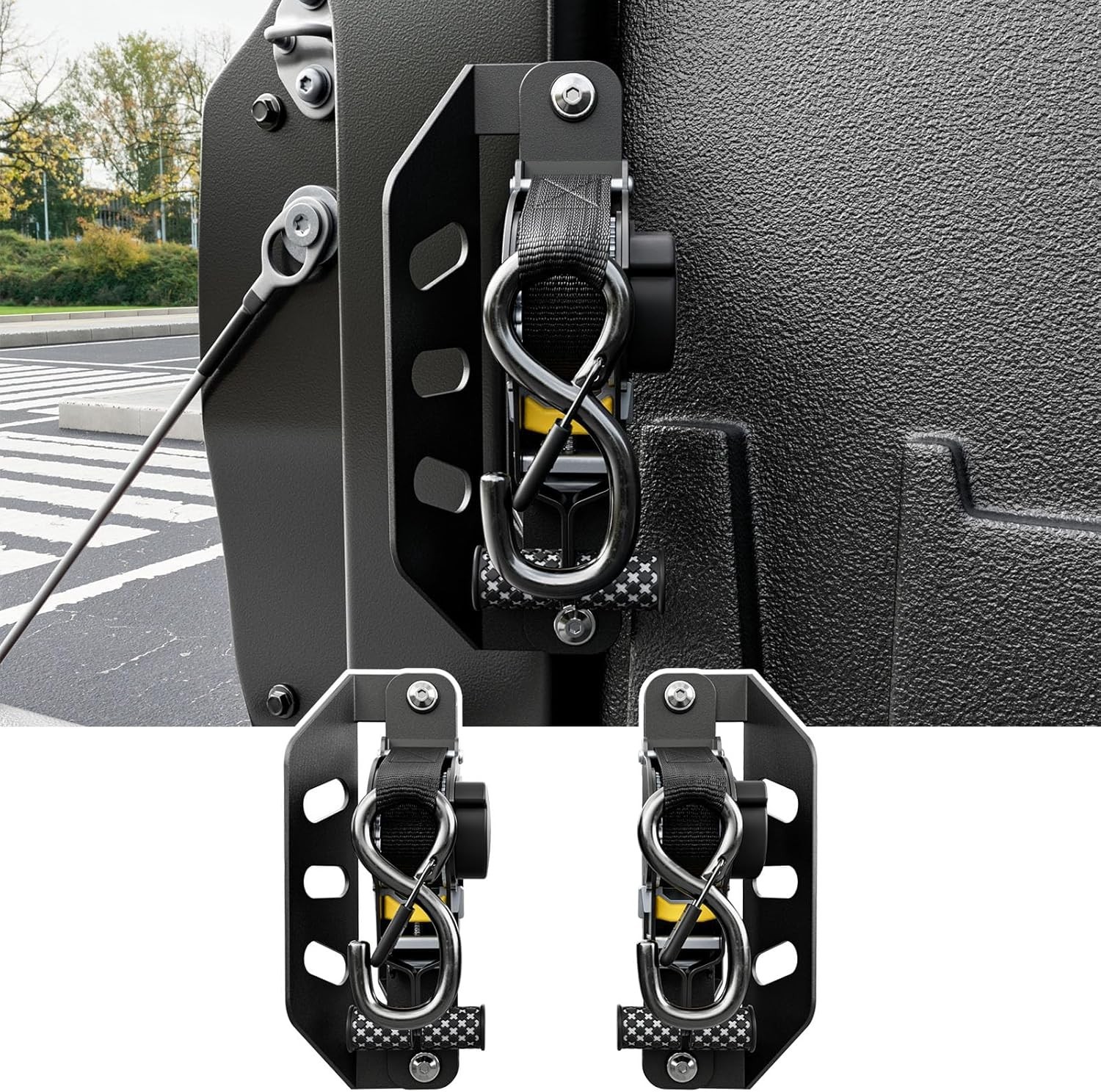 For 2022-2025 Toyota Tundra 2PCS Retractable Ratchet Straps Tie Down Straps
