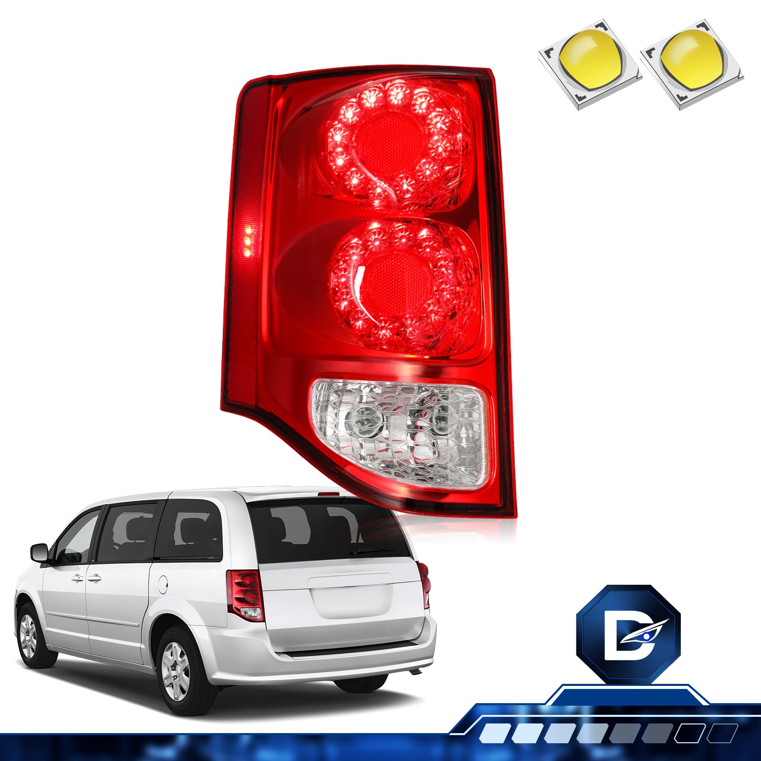 For 2011-2020 Dodge Grand Caravan LED Red Driver Side Rear Tail Light Assembly For 2011-2020 Dodge Grand Caravan LED Red Driver Side Rear Tail Light Assembly