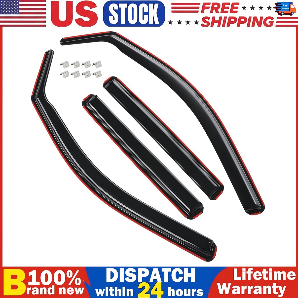In Channel Window Sun Rain Visor Wind Guard For 2022-2026 Ford Maverick 4pcs